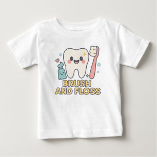 Niedlicher Cartoon - Zahnarzthygiene Baby T-shirt