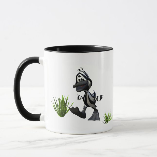 Niedlicher Cartoon Zebra Duck Tasse (Links)