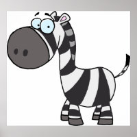 Niedlicher Cartoon Zebra Funny Animal Character