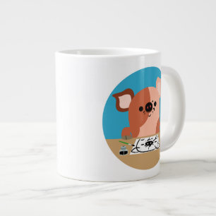 Niedlicher Cartoon Zeichnend Schweinefleisch Jumbo-Tasse