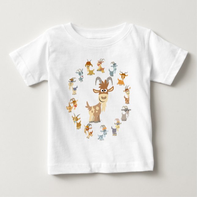 Niedlicher Cartoon Ziege Mandala Baby T - Shirt (Vorderseite)