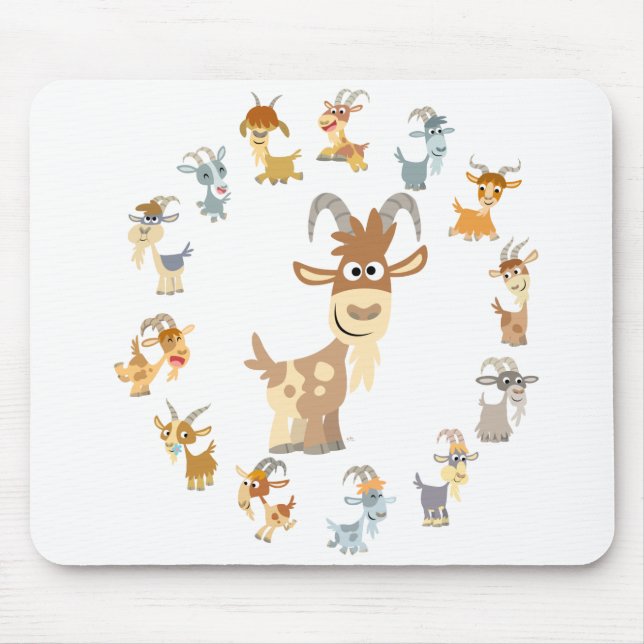 Niedlicher Cartoon-ZiegeMandala Mousepad (Vorne)