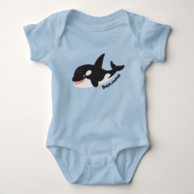Niedlicher Cartoon zur Illustration von Wal Baby Strampler (Vorderseite)