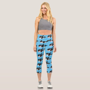 Niedlicher Cartoon zur Illustration von Wal Capri Leggings