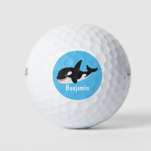Niedlicher Cartoon zur Illustration von Wal Golfball