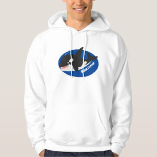 Niedlicher Cartoon zur Illustration von Wal Hoodie