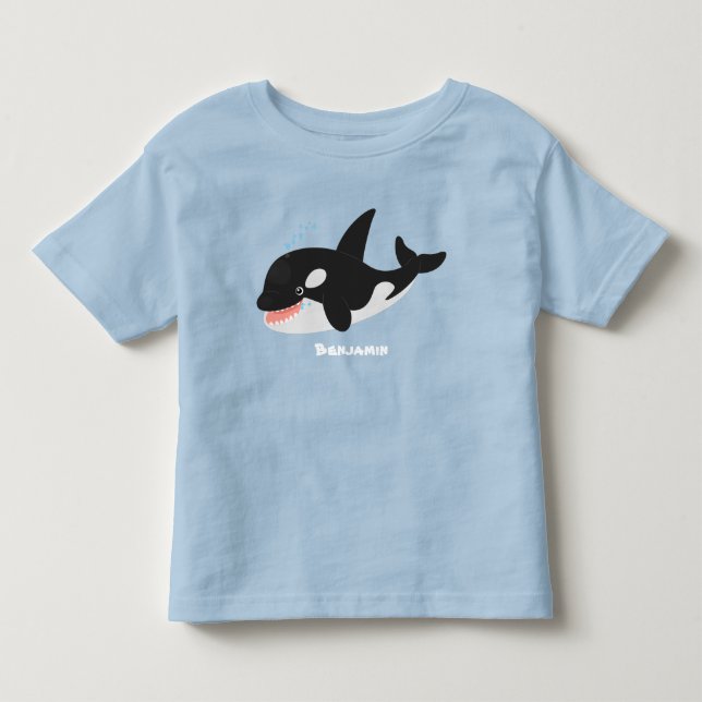 Niedlicher Cartoon zur Illustration von Wal Kleinkind T-shirt (Vorderseite)