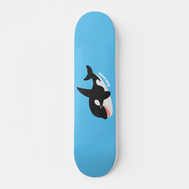Niedlicher Cartoon zur Illustration von Wal Skateboard (Vorne)