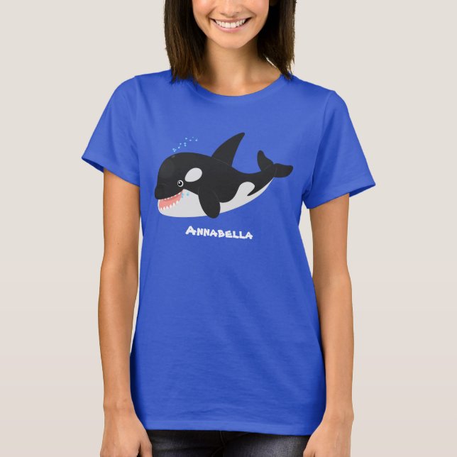 Niedlicher Cartoon zur Illustration von Wal T-Shirt (Vorderseite)