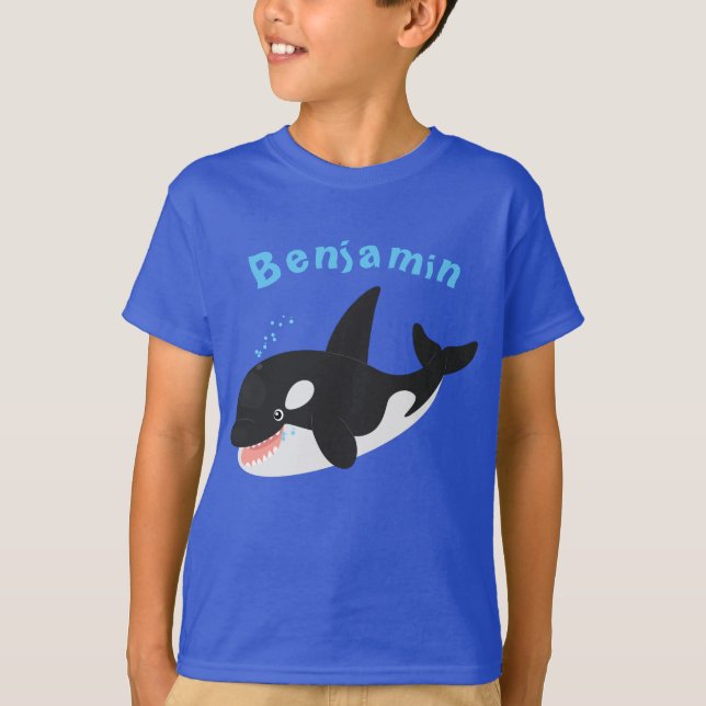 Niedlicher Cartoon zur Illustration von Wal T-Shirt (Vorderseite)