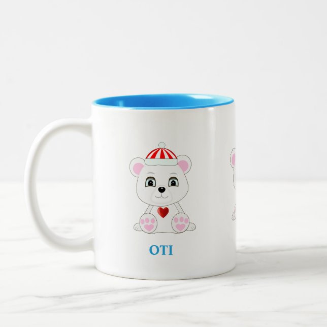 Niedlicher Cartoon Zweifarbige Tasse (Links)
