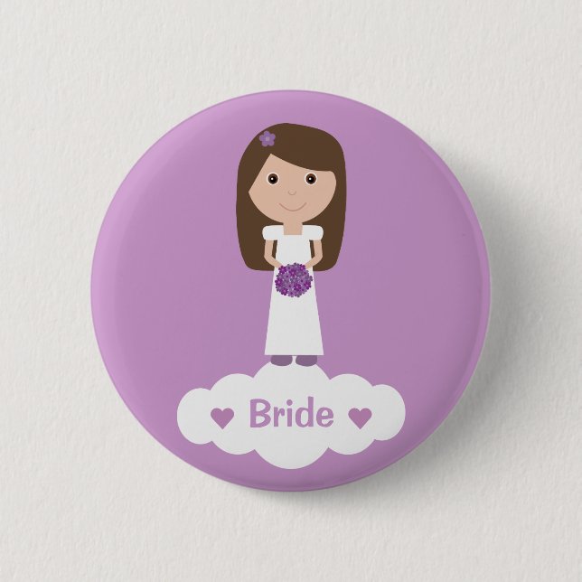 Niedlicher Cartooncharakter lila Button (Vorderseite)