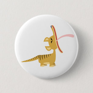 Niedlicher Cartoongähnendes Button