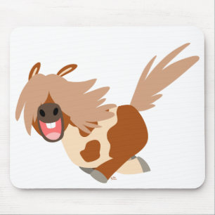 Niedlicher Cartoonglückliches Pinto-Pony mousepad