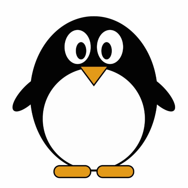 Niedlicher CartoonPenguin Freistehende Fotoskulptur (Vorne)