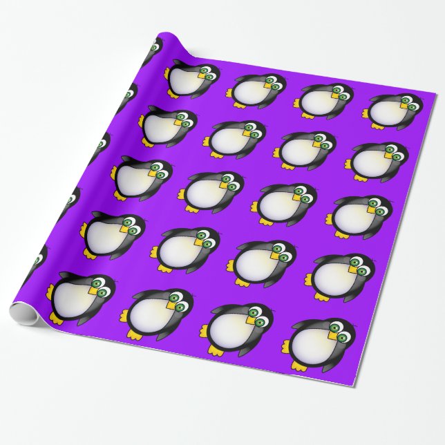 Niedlicher CartoonPenguin Geschenkpapier (Ungerollt)