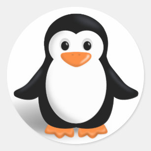 Niedlicher Cartoonpenguin-runde glatte Aufkleber
