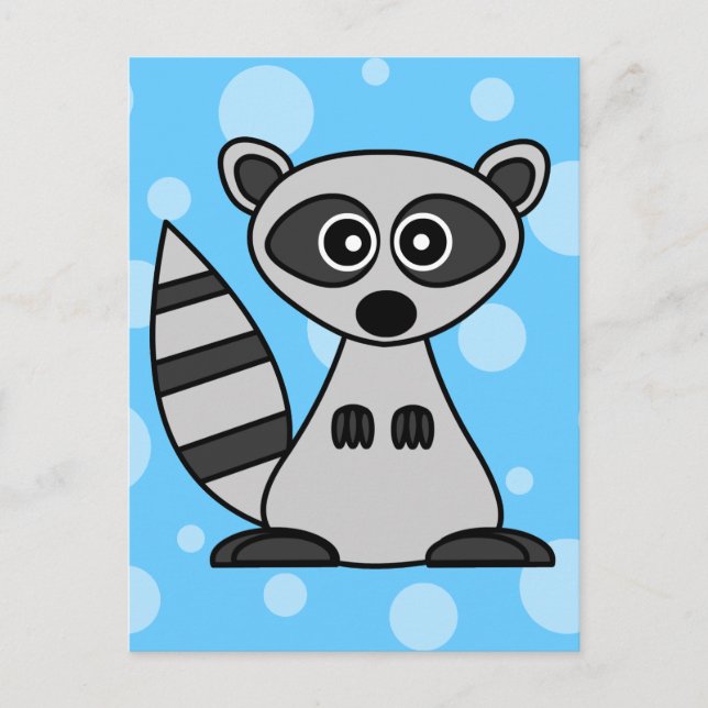 Niedlicher CartoonRaccoon Postkarte (Vorderseite)