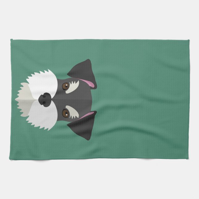 Niedlicher CartoonSchnauzer! Handtuch (Horizontal)