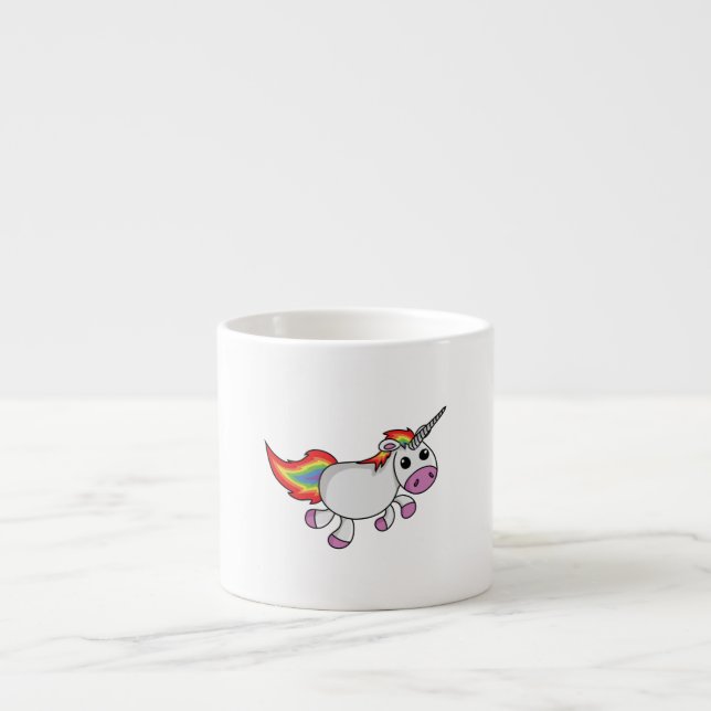 Niedlicher CartoonUnicorn Espressotasse (Vorderseite)