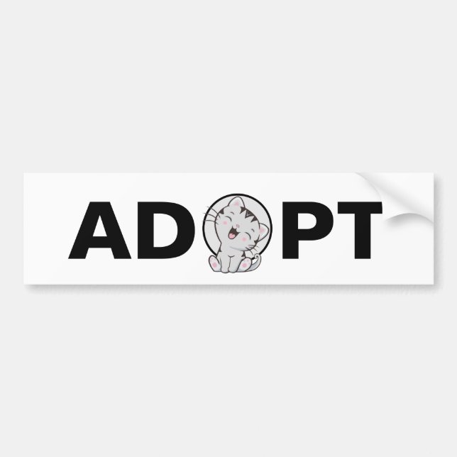 Niedlicher Cat-Autoaufkleber adoptiert Autoaufkleber (Vorne)