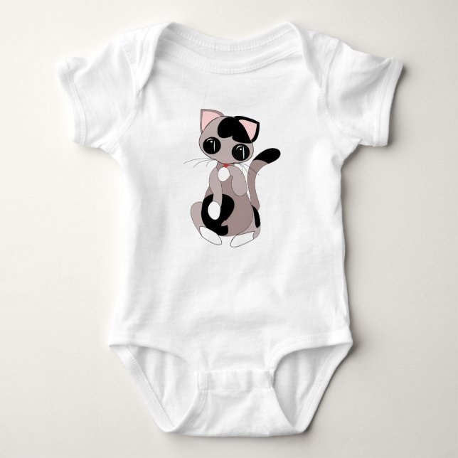 Niedlicher Cat Baby Bodysuit Strampler (Vorderseite)
