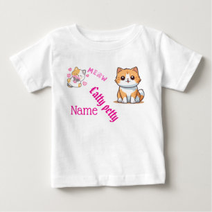 Niedlicher Cat & Butterfly-Kleinkind-T - Shirt - P