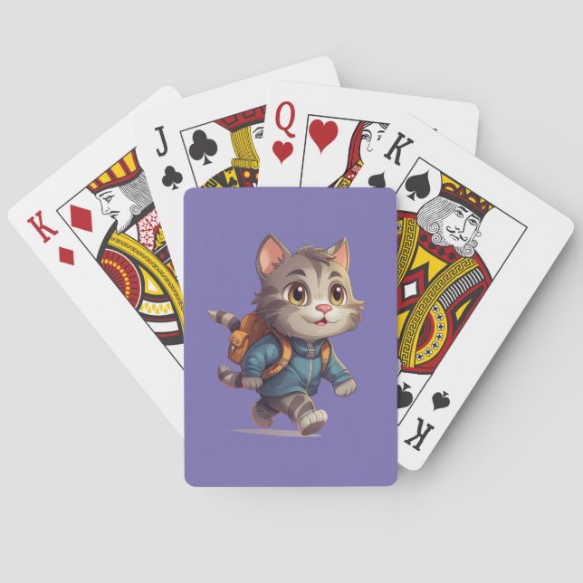 Niedlicher Cat Cartoon Spielkarten (Rückseite)