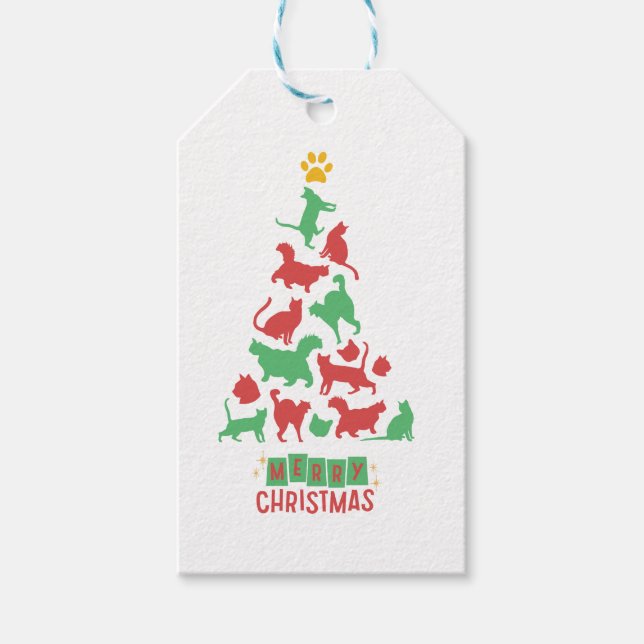 NIEDLICHER CAT-CHRISTMAS-BAUM GESCHENKANHÄNGER (Vorderseite)
