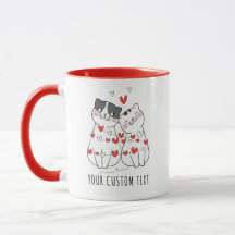 Niedlicher Cat Couple Personalisierter Valentinsta
