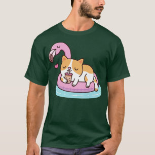 Niedlicher Cat Drink Bubble Tee und g auf Flamingo