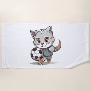 Niedlicher Cat Football Classic T - Shirt Strandtuch