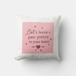 Niedlicher Cat Lover Paw druckt ein Heartfelt Zita Kissen