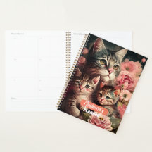 Niedlicher Cat Lover-Planner mit Mama Cat