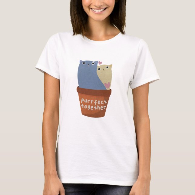 Niedlicher Cat Pun: Purfect Together T - Shirt (Vorderseite)