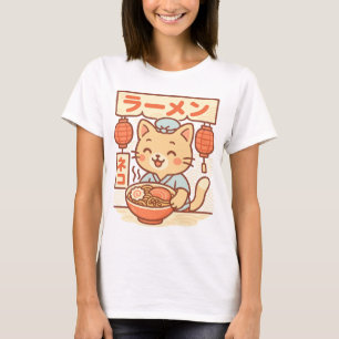 Niedlicher Cat Ramen Shop T - Shirt   Japanisch Ka