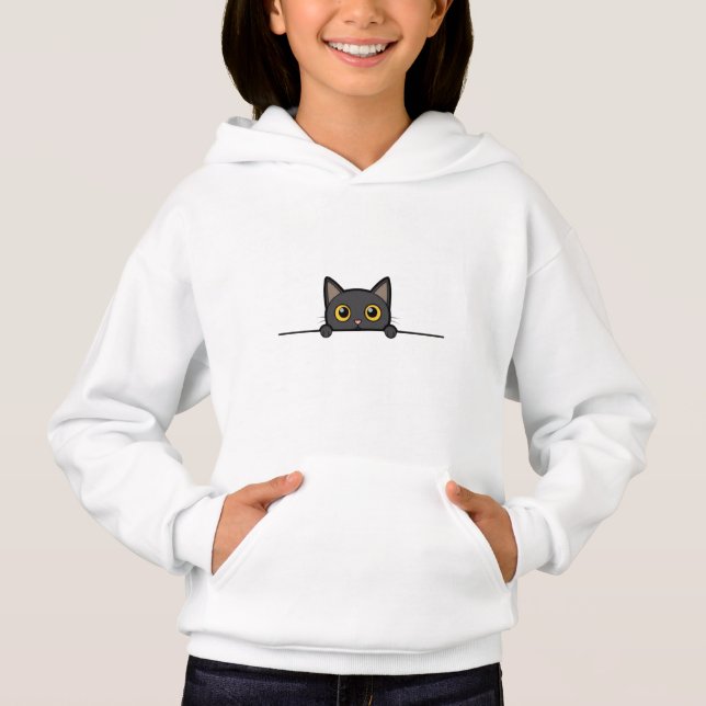 Niedlicher Cat Vector Art Hoodie (Vorderseite)