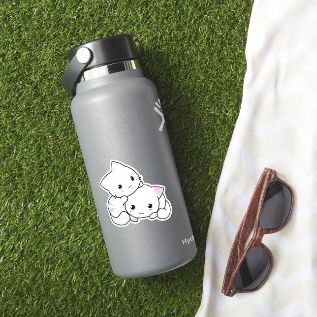 Niedlicher Cat Vinyl Sticker für Wasserflasche ode (HydroFlask Insitu)