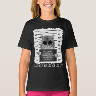 Niedlicher Catnip ließ mich das Cat Mugshot Girl T-Shirt
