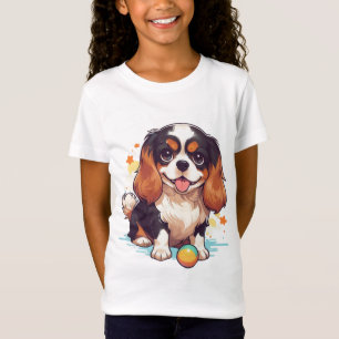 Niedlicher Cavalier King Charles Tricolor mit Ball T-Shirt