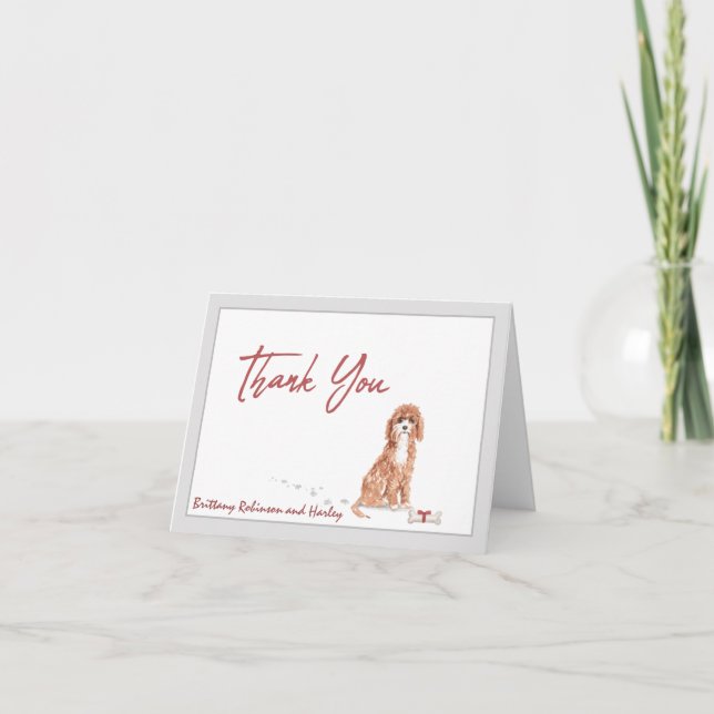 Niedlicher Cavapoo Haustier Hund personalisieren K Dankeskarte (Vorderseite)