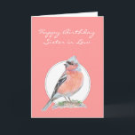 Niedlicher Chaffinch, Geburtstags-Schwägerin Karte<br><div class="desc">Niedlicher Chaffinch,  alles- Gute zum Geburtstagschwägerin-Vogel-Sammlung</div>