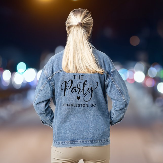 Niedlicher Charleston-Junggeselinnen-Abschied Jeansjacke (Your bridesmaids & besties will love to be part of the bride squad bringing the party to your bach)
