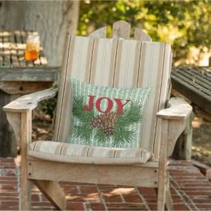 Niedlicher charmanter Happy Holidays Joy Cabin Por Kissen