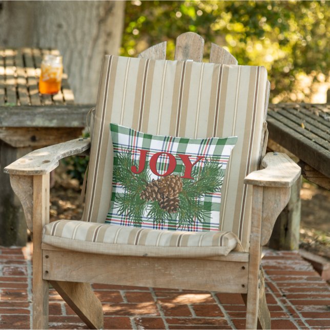 Niedlicher charmanter Happy Holidays Joy Cabin Por Kissen (Stuhl)