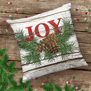 Niedlicher charmanter Happy Holidays Joy Cabin Por Kissen