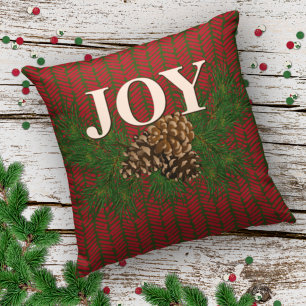 Niedlicher charmanter Happy Holidays Joy Cabin Por Kissen