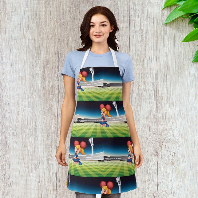 Niedlicher Cheerleader auf dem Sportfeld Schürze (Von Creator hochgeladen)