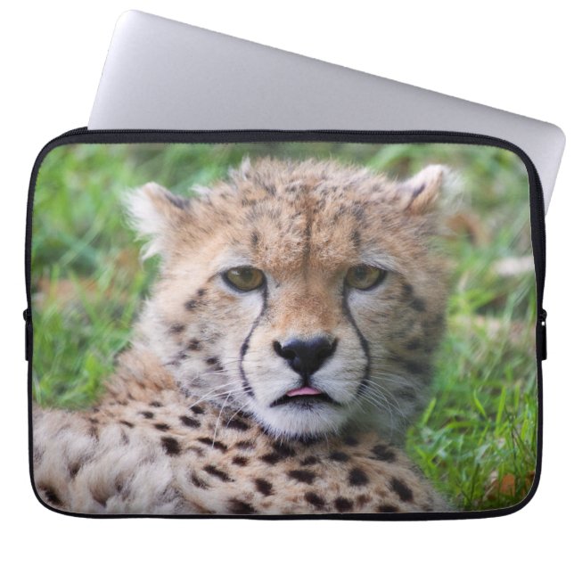 Niedlicher Cheetah-Laptop-Ärmel Laptopschutzhülle (Vorderseite)