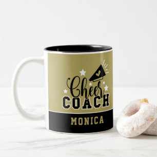 Niedlicher Cheftrainer Personalisiert Gold & Black Zweifarbige Tasse